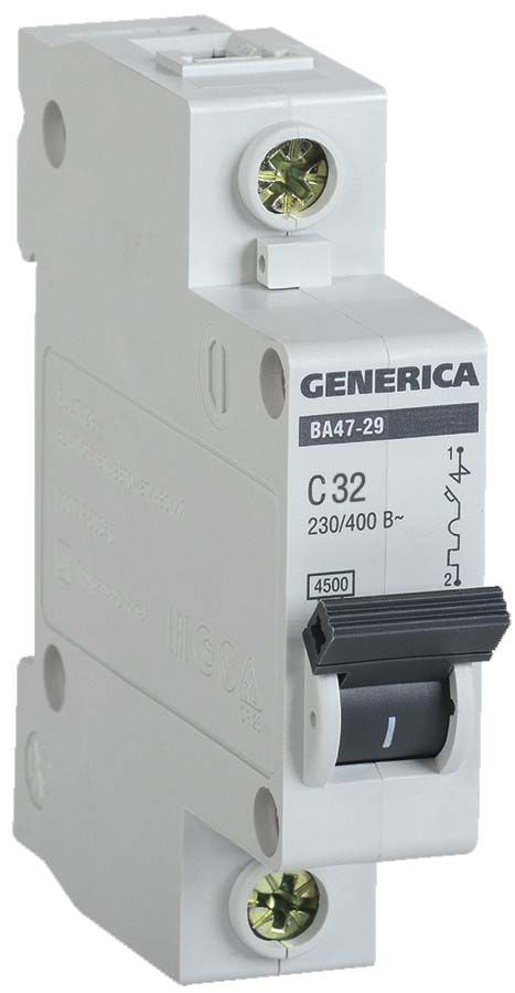 Авт.выкл. ВА47-29 1Р 32А 4,5кА х-ка C GENERICA