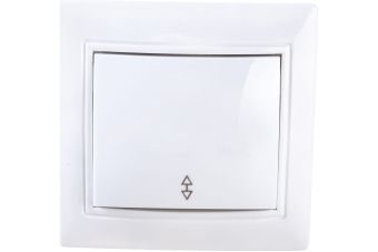 Выкл. проходной 1-кл. с/у, 10А, 220В Севиль, белый, UNIVersal