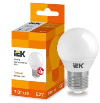 Лампа LED G45 шар 7Вт 230В 3000К E27 IEK