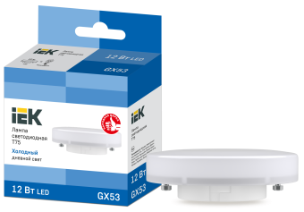 Лампа светодиодная T75 таблетка 12Вт 230В 6500К GX53 IEK
