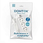 Удлинитель бытовой "DOMTOK" 3 гнезда, ПВС 3*1, 3,5кВт, с/з 7м