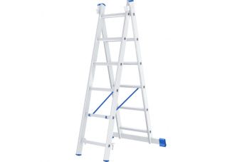 Лестница, 2х6 ступеней, алюминиевая, двухсекционная, Сибртех