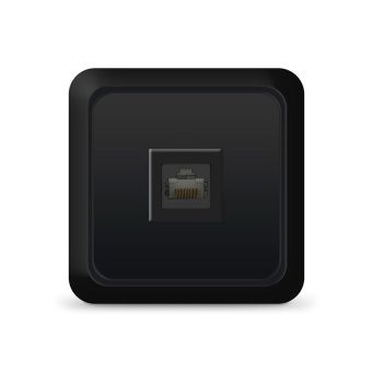 Розетка компьютерная одноместная "UNIVersal" серия "Олимп",о/у, 1А, RJ45, черный