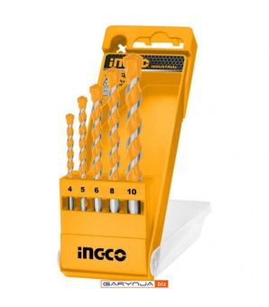 Набор сверл, 5шт (4x75, 5x85, 6x100, 8x120, 10x120) INGCO