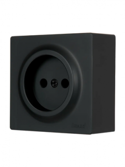 LETO Розетка 1-м. откр.уст. б/з ПБТ чёрный бархат