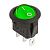 Выключатель клавишный круглый 12V 20А (3с) ON-OFF зеленый с подсв.
