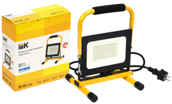 Прожектор светодиодный СДО 06-50П переносной 6500К IP65 черный IEK