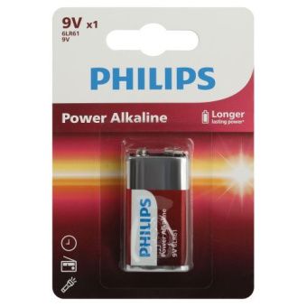 Батарейка Philips 6LR61P1B/51 "крона" алкалиновая 9V 1 шт. 6LR61/9V-1BL Power