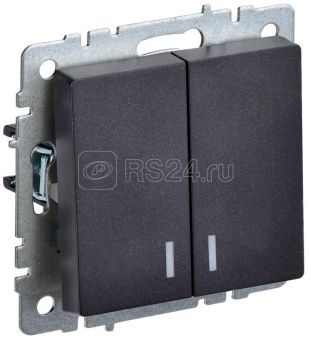 BRITE Выключ. 2-кл. с инд. 10А ВС10-2-1-БрЧ черн. IEK