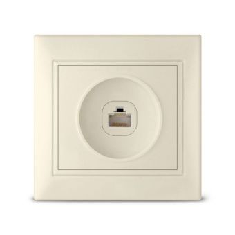 Розетка комп. 1м. Севиль с/у, 1А, RJ45, слоновая кость UNIVersal