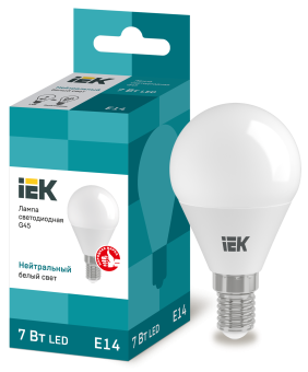 Лампа LED G45 шар 7Вт 230В 4000К E14 IEK