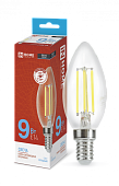 Лампа светодиодная LED-СВЕЧА-deco 9Вт 230В Е14 6500К 1040Лм прозрачная IN HOME