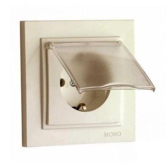 Despına Розетка с/з с крышк. Кремовая