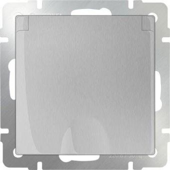 WERKEL Роз. 1-мест. с/з с/у з/ш 16А 220В с крышкой серебряный IP44