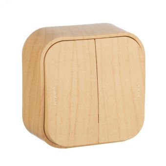 QUTEO Выключатель 2-клав. для откр.уст. 10А дерево