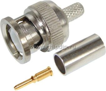 Разъем штекер BNC RG-6 обжим тип waterproof