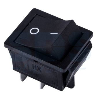 Выключатель клавишный 220В 6А (4с) ON-OFF черный Mini (RWB-208,SC-768)