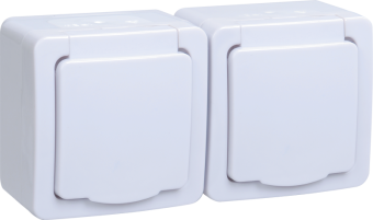 Розетка РСб22-3-ГПБб 2м с з/к, с крышкой (цвет крышки белый), для о/у IP54 "ГЕРМЕС PLUS" ИЭК