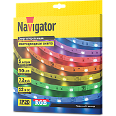 Лента светодиодная 80 299 Navigator 7.2Вт 12В 5м. IP20 (разноцветный)