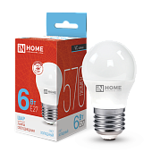 Лампа светодиодная LED-ШАР-VC 6Вт 230В Е27 6500К 570Лм IN HOME