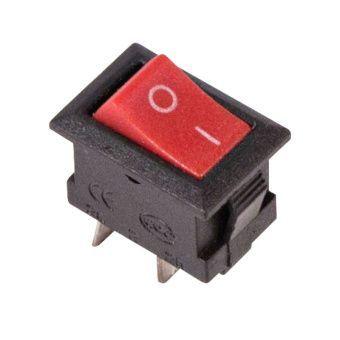Выключатель клавишный 220В 3А (2с) ON-OFF красный Micro (RWB-101)