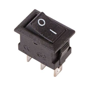 Выключатель клавишный 220В 3А (3с) ON-ON черный Micro (RWB-102)