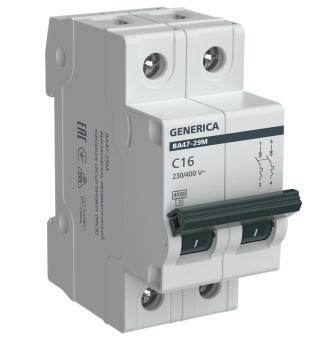Авт.выкл. ВА47-29М 2P 16А 4,5кА C GENERICA