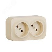 QUTEO Розетка 2-мест. д/откр.уст. б/зазем. б/защ.шторок с предв.подключением 16А слоновая кость