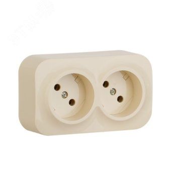 QUTEO Розетка 2-мест. д/откр.уст. б/зазем. б/защ.шторок с предв.подключением 16А слоновая кость