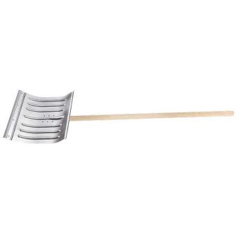 Лопата для уборки снега алюминиевая, 430х370х1350 мм, деревянный черенок, Россия// Сибртех