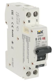 АВДТ ARMAT B06S 1P+NP B25 30мА тип AC (18мм) IEK