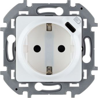 Legrand INSPIRIA Белый Розетка 2К+З 16А 250В со встроенным зарядным устройством USB C 1.5А 5В