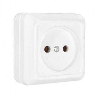 Розетка 1-м о/у Олимп 16А белая