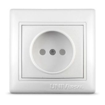 Розетка 1м. Севиль б/з, с/у, 16А, 220В, белая UNIVersal
