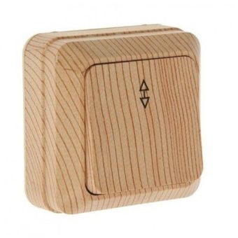 Выкл. проходной 1-кл. о/у, 10А, 220В  Олимп, сосна, UNIVersal