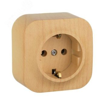 QUTEO Розетка 1-мест. для откр.уст. с зазем. б/защ.шторок 16А дерево