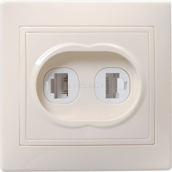 РТ12-ККм Розетка телефонная 2-местная КВАРТА, кремовая (10шт)