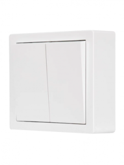 LETO Выключатель двойной откр.уст. белый
