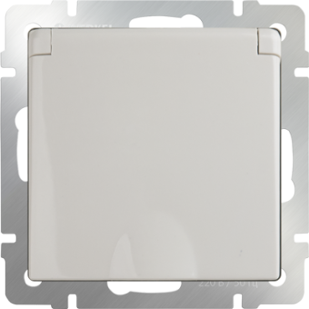 WERKEL Роз. 1-мест. с/з с/у з/ш 16А 220В с крышкой слоновая кость IP44