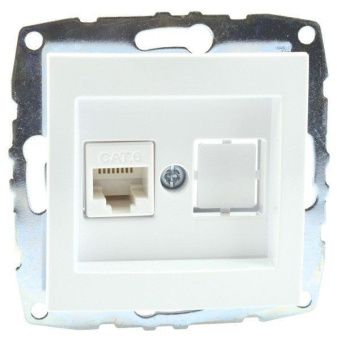 Despina Розетка Комп. (Rj45 Cat 6) Белая / Механизм