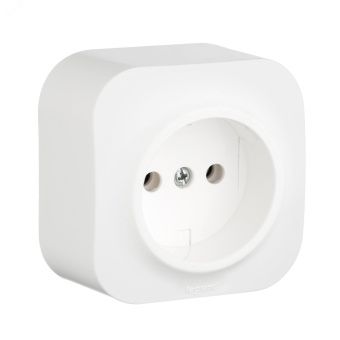 QUTEO Розетка 1-мест. д/откр.уст. б/зазем. б/защ.шторок 16А белый