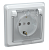 Розетка 1-мест. с з/к/ш с крышкой 16А IP44 РСбш10-3-ВБ ВЕГА белый IEK