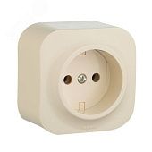 QUTEO Розетка 1-мест. д/откр.уст. б/зазем. б/защ.шторок 16А слоновая кость