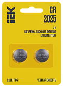 Батарейка дисковая литиевая Optima CR2025 (2шт/блистер) IEK