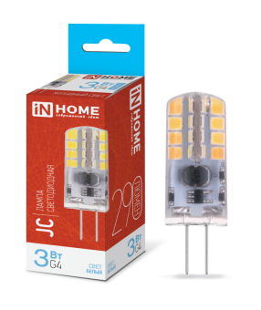 Лампа светодиодная LED-JC 3Вт 12В G4 6500К 290Лм IN HOME