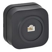 GLORY Розетка для откр.уст. компьютерная RJ45 кат.5E РК10-ХЧм черный матовый IEK