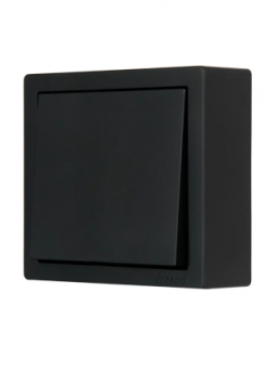 LETO Выключатель 1-кл. откр.уст. чёрный бархат