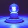 Лампа шар e27 6 LED ∅45мм - синяя, прозрачная колба, эффект лампы накаливания