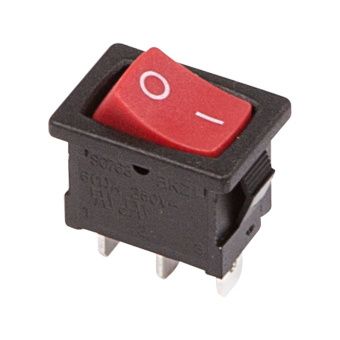 Выключатель клавишный 220В 6А (3с) ON-ON красный Mini (RWB-202,SC-768)