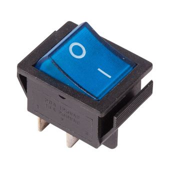 Выключатель клавишный 220В 16А (4с) ON-OFF синий с подсветкой (RWB-502,SC-767,IRS-201-1)